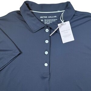 Peter Millar Womenswear Polo Shirt XL Black UPF 50+‎ Sun Protection Golf Stretch